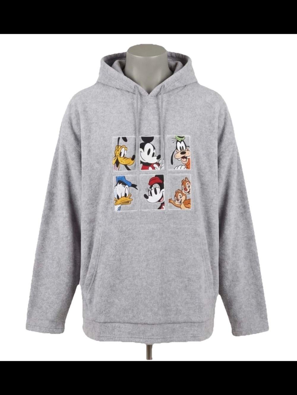 Vintage 90s Disney Hoodie Adult Gray Mickey & Friends Donald Goofy Embroidered